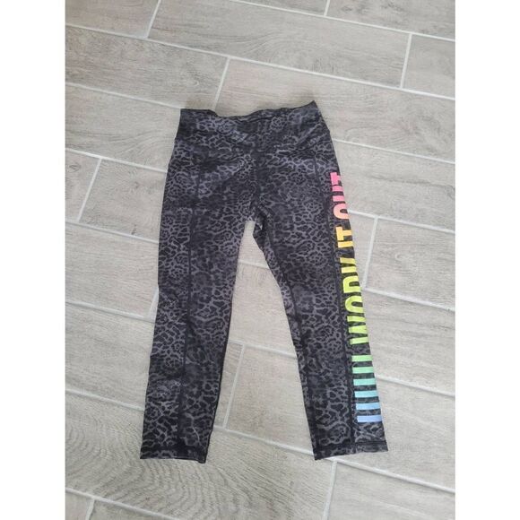 Give Love Get Love For Betsey Johnson Leopard Cheetah Animal Print Workout Leggi - Picture 1 of 7